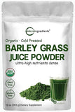 Micro Ingredients Organic Barley Grass Juice Powder, 10 Ounce, Cold Pressed, US Grown, Rich in Immune Vitamin, Fibers, Minerals, Antioxidants and Protein, Support Immune System and Digestion, Vegan