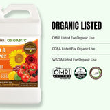 AgroThrive Fruit and Flower Organic Liquid Fertilizer - 3-3-5 NPK (ATFF1128) (1 Gal) for Fruits, Flowers, Vegetables, Greenhouses and Herbs