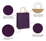 BagDream Gift Bags 8x4.25x10.5 Inches 100Pcs Paper Bags with Handles Bulk, Shopping Bags Kraft Bags Retail Bags Craft Bags 100% Recyclable Paper Gift Bags Purple