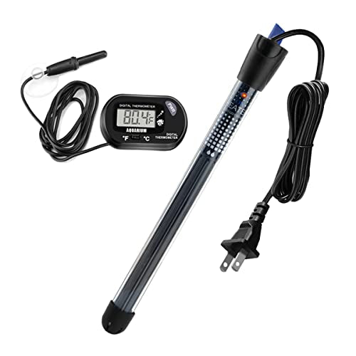DOMICA 300W Submersible Aquarium Heater, Adjustable Fish Tank Heater, with Suction Cups and Free Thermometer Suitable for Marine Saltwater and Freshwater
