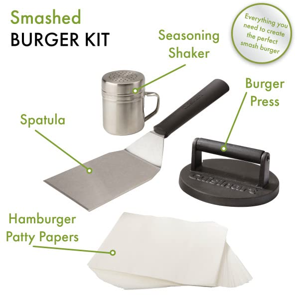 Cuisinart CSBK-400, Smashed Burger Kit, Cast Iron , 6" Patty