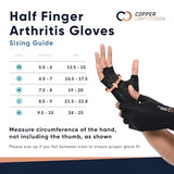 Copper Compression Arthritis Gloves | Fingerless Arthritis Carpal Tunnel Pain Relief Gloves For Men & Women | Hand Support Wrist Brace For Rheumatoid, Tendonitis, Swelling, Crocheting, Typing - XL