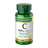 Nature's Bounty Vitamin C + Rose Hips, 1000mg, Immune Support, Coated Caplets, 100Ct,.