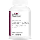 Bariatric Advantage Non Chewable Calcium Citrate for Bariatric Surgery Patients, 600 mg Calcium Per Serving with Vitamin D3 to Increase Absorption - 180 Tablets
