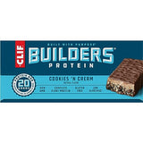 CLIF Builders - Cookies 'n Cream Flavor - Protein Bars - Gluten-Free - Non-GMO - Low Glycemic - 20g Protein - 2.4 oz. (12 Count)