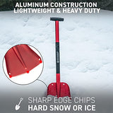 72 HRS Collapsible 3 in 1 Aluminum Compact Multi-Purpose Snow Shovel for Snow Removal in Car, Van, SUV, Truck, Snowmobile Accessories, Gardening Hand Tools Best for Emergency Purpose (Red 21”-32”)…