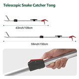 Smarkey Snake Catcher Tongs Grabber Rattle Heavy Duty with 43 inch to 59 inch Telescopic Pole