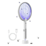 PAL&SAM Bug Zapper, Mosquito Killer USB/Rechargeable, Electric Fly Swatter Lamp & Racket 2 in 1 for Home, Bedroom, Kitchen, Patio (White)