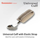 Sammons Preston Universal Cuff, Leather ADL Cuff with Elastic Strap, Holds Utensils or Writing Aids, Makes Mealtime or Other Activities Easier, for Elderly or Individuals with Weak Grip, Medium, 3"