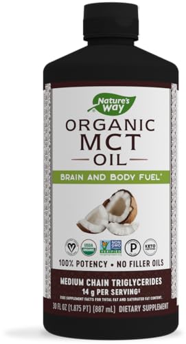 Nature's Way MCT Oil, Brain and Body Fuel from Coconuts*; Keto Paleo Certified, Organic, Gluten Free, Non-GMO Project Verified, 30 Fl. Oz.