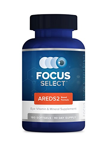 FOCUS Select AREDS2 Based Eye Vitamin-Mineral Supplement - AREDS2 Based Supplement for Eyes (180 ct. 90 Day Supply) - AREDS2 Based Low Zinc Formula - Eye Vision Supplement and Vitamin