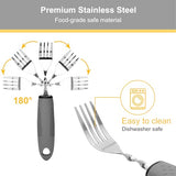 HoEase Bendable Adaptive Utensil Set - Arthritis Aid Silverware for The Elderly, Parkinson's, Hand Tremors, Weak Hand Grip & Handicapped - Easy Grip for Shaking and Trembling Hands