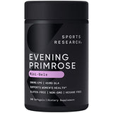 Sports Research Evening Primrose Supplement from Cold Pressed Oil - Softgels for Women’s Health & Skin Health - Gluten Free & Non-GMO GLA - Primrose Oil 500mg, 240 Count