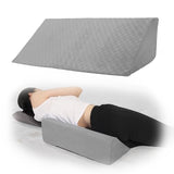 Jacobable Bed Wedge Pillow for Side Sleeping Sponge Filled Body Positioning Triangle Pillow Suitable for Pregnancy and Surgery Prevent Bed Sore for Leg and Back Support with Pillow Case (Light Gray)