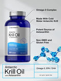 Antarctic Krill Oil 1000mg | 300 Softgel Capsules | Omega 3, EPA, DHA Supplement | with Astaxanthin | Value Size | Non-GMO, Gluten Free | by Horbaach