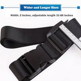 GFertre Wheelchair Safety Strap Seat Belt, 86" Adjustable Length/ 2" Wide - Black Anti-Slip and Anti-Fall Wheelchair Fixation Belt, Extra Long Size-Suitable for Obese People