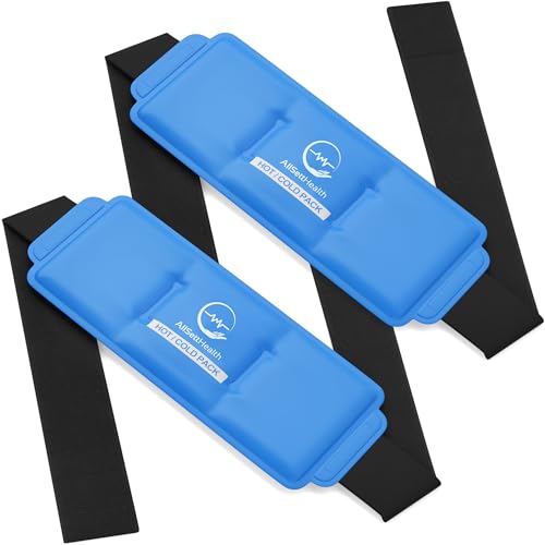 Ice Packs for Injuries - 2 Pack - Hot Cold Pack - Reusable Ice Packs and Heat Compress - Soft Wrap Around Gel Pad for Knee, Shoulder, Neck, Back, Ankle - Heating, Cooling, Pain Relief, Injury Recovery