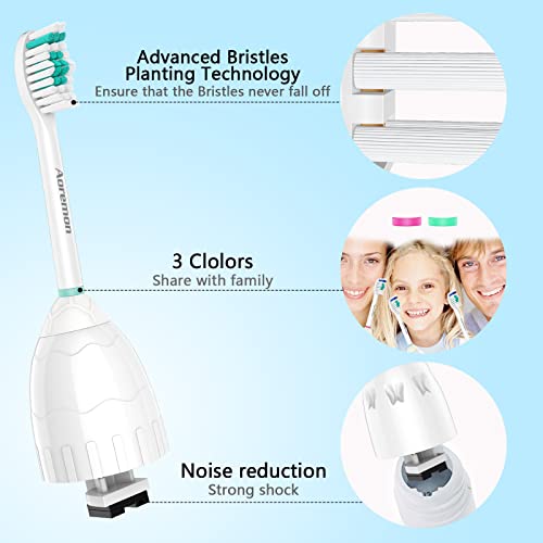 Aoremon Replacement Toothbrush Heads Compatible with Philips sonicare E-Series, 6 Pack Replacement Brush Heads Come with Caps