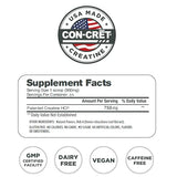 CON-CRET Creatine HCl Powder, Raspberry Stimulant-Free Workout Supplement for Energy, Strength, and Endurance, 64 Servings