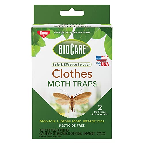 ENOZ Biocare Closet Moth Traps – Safely Attracts & Kills Clothes Moths at Home 1 Pack (2 Total)