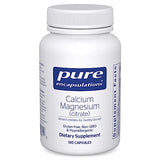 Pure Encapsulations Calcium Magnesium (Citrate) | Supplement for Bone Strength, Muscle Cramp and Tension Relief, Teeth, and Cardiovascular Health* | 180 Capsules