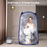 Smartmak Portable Steam Sauna Tent, Full Body Foldable One Person Spa Room for Detox Therapy Without Steamer (33.49 * 33.49 * 55.16in BlackBlue)