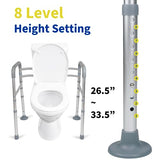 LandTale Toilet Safety Rails, Adjustable Toilet Rails for Elderly Adults Senior Disabled Handicap, Toilet Assistance Handles Safety Frames, Fit for Most Toilet, Foldable & Portable