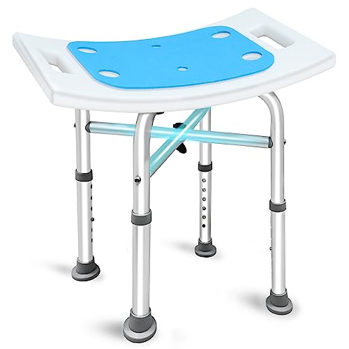 Bcareself Shower Stool Heavy Duty Shower Chair for Inside Shower Narrow Bathtub Shower Saet Height Adjustable Tool-Free Assembly for Elderly Seniors Disabled Handicap Pregnant Weight Capacity 500lb