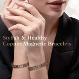 Magnetic Lymph Detox Bracelet: Copper Bracelet for Women Men, 100% Pure Copper Bracelet with 6 Magnets 3500 Gauss - Jewelry Gifts (2PCS)