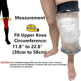 Knee Cast Cover for Shower Fit Knee Circumference 11.8" to 22.8", Waterproof Shower Bandage and Cast Protector for Knee Replacement and ACL Surgery, Wound, Burns Watertight Protection (New M2)