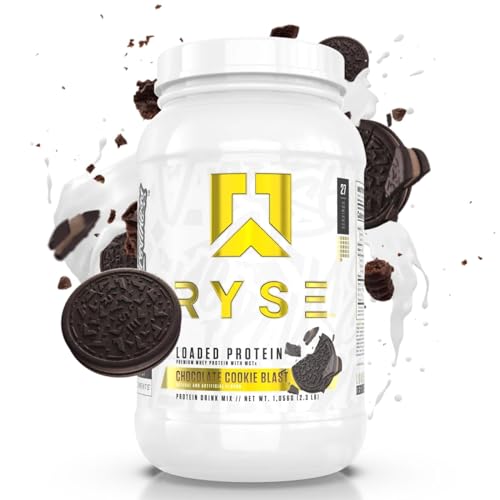 Ryse Loaded Protein Powder | 25g Whey Protein Isolate & Concentrate | with Prebiotic Fiber & MCTs | Low Carbs & Low Sugar | 27 Servings (Chocolate Cookie Blast)