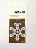 Phonak Mercury Free Size 312 Zinc Air Hearing Aid Batteries (60 Batteries)