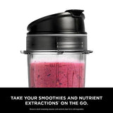 Ninja QB3001SS Ninja Fit Compact Personal Blender, for Shakes, Smoothies, Food Prep, and Frozen Blending, 700-Watt Base and (2) 16-oz. Cups & Spout Lids, Black