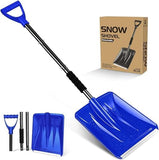 Portable Snow Shovel, 2024 New Upgrade Snow Shovels for Car Driveway, Lightweight Aluminum Portable Adjustable Large Capacity Shovel for Car, Camping,Snowman and Emergency (Blue)