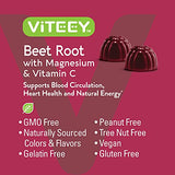 Beet Root Gummies with Magnesium & Vitamin C- Energy & Nitric Oxide Booster, Dietary Supplement & Immune Health - Berry Beet Flavor [60 Count 2 Pack]