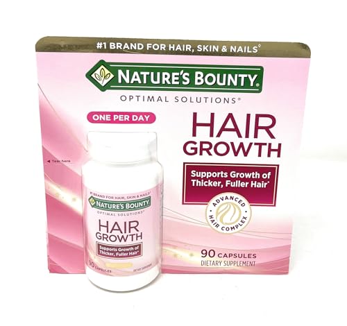 Nature's Bounty Hair Growth Supplement, 1 Per Day, Clinically Shown to Support Thicker, Fuller Hair, with Biotin, Silicon & Arginine, 90 Capsules