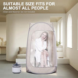 Smartmak Portable Steam Sauna Tent, Full Body Personal Home Spa, Lightweight Foldable Steam Room for Detox Therapy, Steamer NOT Included (L 31.5” * W 31.5” * H 55.2” Champagne)