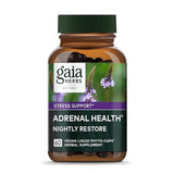 Gaia Herbs Adrenal Health Nightly Restore - Herbal Supplement with Ashwagandha, Magnolia Bark, Cordyceps, Lemon Balm, and More - 60 Vegan Liquid Phyto-Capsules (30 Servings)