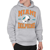 Junk Food Clothing x NFL - Miami Dolphins - Team Helmet - Unisex Adult Pullover Fleece Hoodie for Men and Women - Size Large