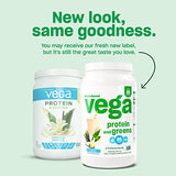 Vega Protein and Greens Protein Powder, Vanilla - 20g Plant Based Protein Plus Veggies, Vegan, Non GMO, Pea Protein for Women and Men, 1.7 lbs (Packaging May Vary)