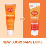Lume Whole Body Deodorant - Invisible Cream Tube - 72 Hour Odor Control - Aluminum Free, Baking Soda Free, Skin Safe - 3.0 ounce (Clean Tangerine)