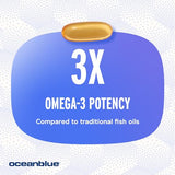 Oceanblue Professional Omega-3 2100 with Vitamin K2 and Vitamin D3-120 Count 2 Pack- Triple Strength Burpless Fish Oil Supplement with EPA, DHA & DPA - Wild Caught - Orange Flavor, 60 Servings