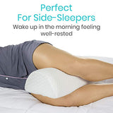 Xtra-Comfort Firm Bolster Pillow - Half Moon Bed Wedge Cushion - Side Sleeper Sleeping Aid for Leg, Hip, Lumbar Roll, Back Knee, Firm Neck Support, Ankle Pain & Body Elevation - Washable Bamboo Cover