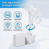 Hands-free Hair Dryer Holder with Any Angle Rotating Fully Positionable Arm. Bathroom Wall Mount Blow Dryer Holder, No Drilling Design, Can be Firmly Installed on the Wall or Mirror