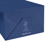 BagDream Kraft Paper Bags 100Pcs 5.25x3.75x8 Inches Small Paper Gift Bags with Handles Wedding Party Favor Bags Shopping Retail Merchandise Bags Navy Blue Gift Bags Paper Sacks Bulk