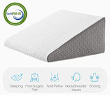 UBBCARE 12 Inch Bed Wedge Pillow, Cooling Gel Memory Foam with Chic Jacquard Cover, Pillow Wedge for Sleeping, Acid Reflux, Back Pain, and Gerd Snoring Pillow, Adults Leg Elevation Triangle Pillow