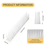 OFFO Bird Spikes Pigeon Outdoor Deterrent Spikes for Cat Keep Birds Raccoon Woodpecker Away Covers 40 Feet(12.2m), Frosted White