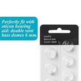 Hearing Aid Domes for Oticon Replacements, Oticon Minifit Double Vent Bass Domes (6 mm/2 Packs）, Universal Domes for Oticon Hearing Aid Supplies.