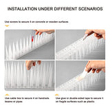 OFFO Bird Spikes Pigeon Outdoor Deterrent Spikes for Cat Keep Birds Raccoon Woodpecker Away Covers 60 Feet(18.3m), Frosted White