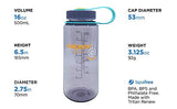 Nalgene Sustain Tritan BPA-Free Water Bottle Made with Material Derived From 50% Plastic Waste, 16 OZ, Wide Mouth